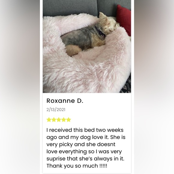 Pupnaps Luxe Calming Bed Small Pink Anti Anxiety Dog Cat Pet Deluxe Donut Fluffy - Picture 13 of 13